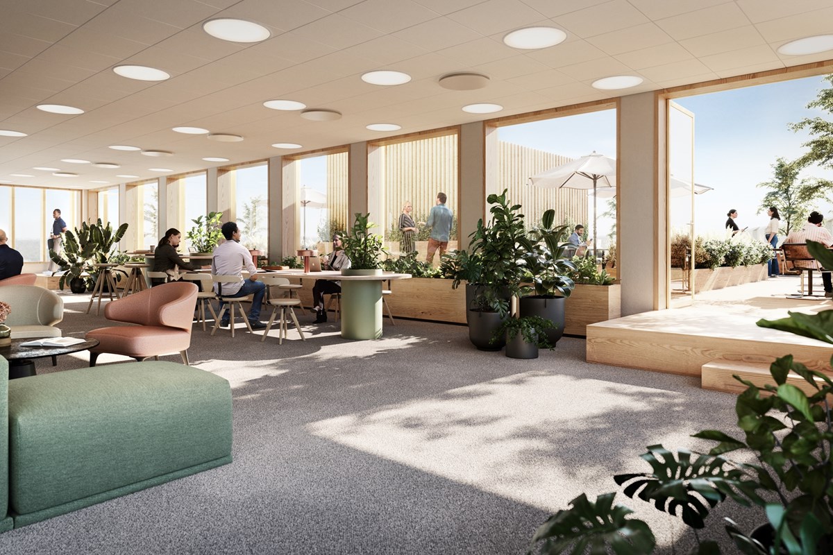 Kontorsmiljö med access till terrass.